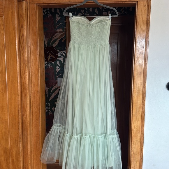 Lace & Beads Tulle Strapless Dress - Picture 4 of 5